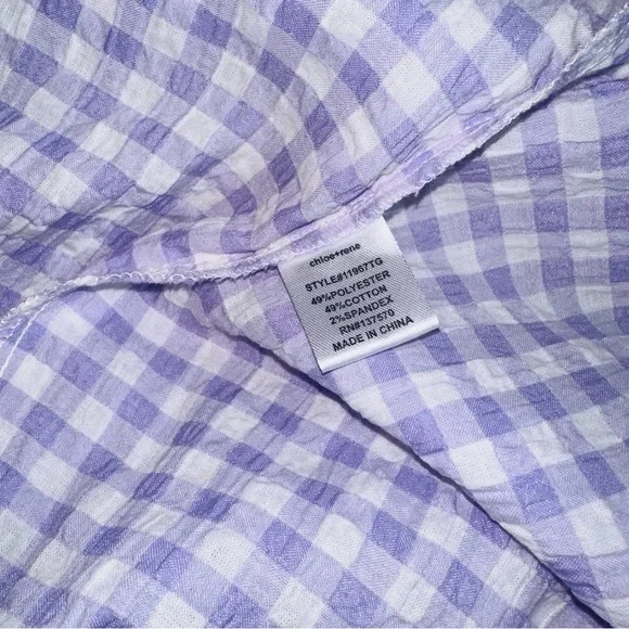NWT Open Bow Back Lavender Gingham Long Dress Summer Midi Maxi Dress XL New - Picture 7 of 7